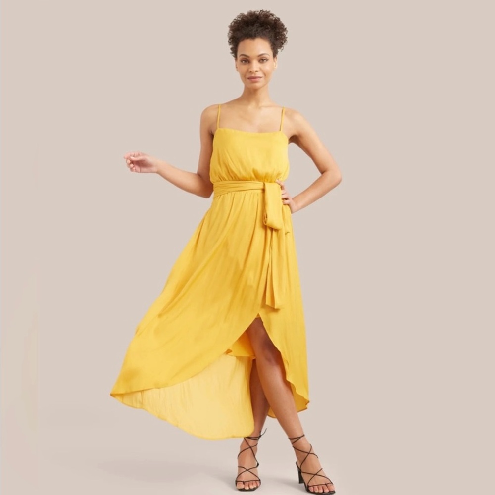 Modern Citizen Mila Layered Midi Dress in Marigold